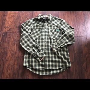 The Hundreds men’s green & brown plaid flannel shirt